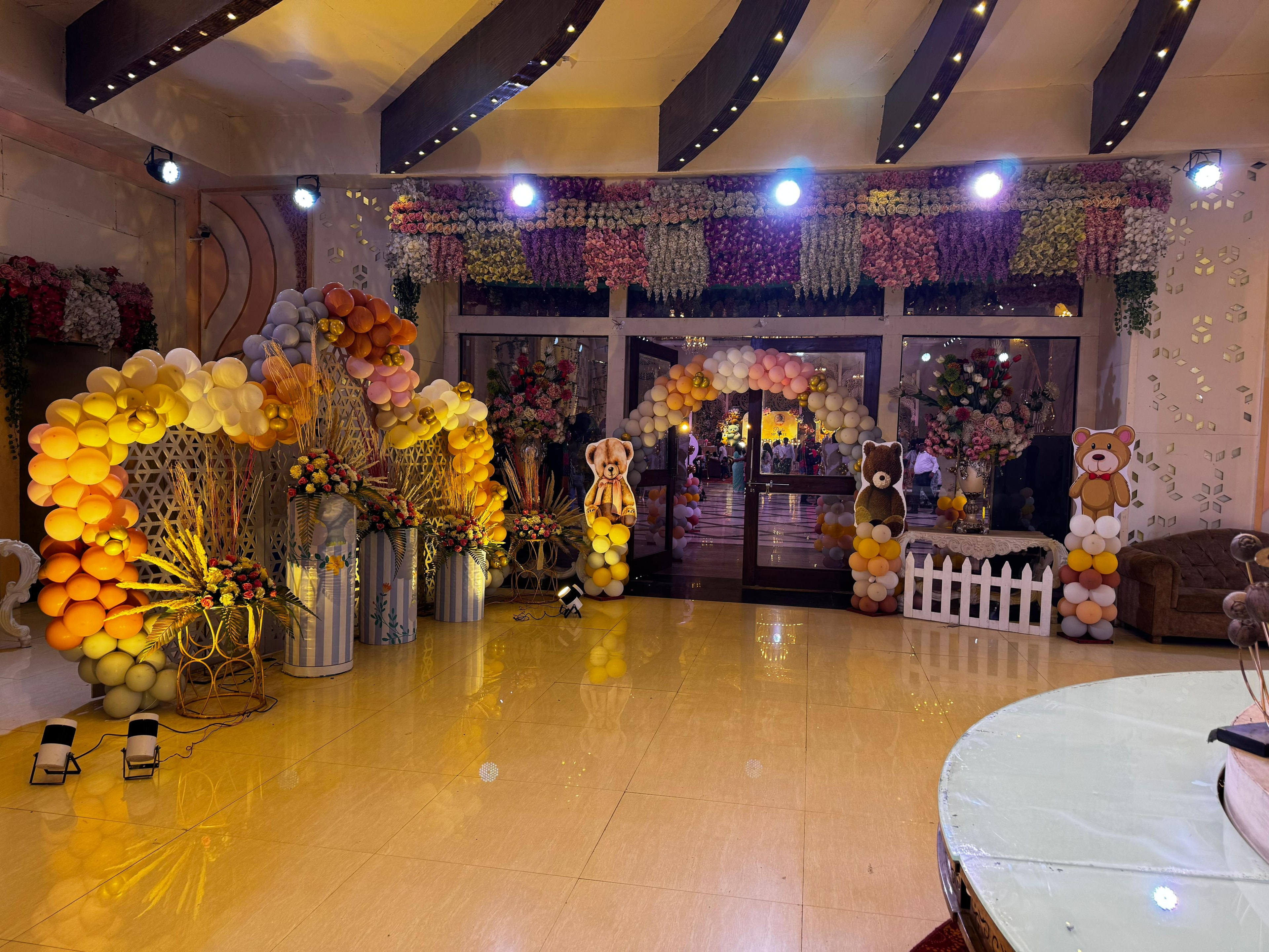 Personal event showing a beautifully decorated wedding venue